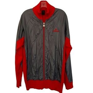 Adidas Y2K Icebreaker Gray Quilted Red Knit Bomber Training Varsity Jacket Sz L